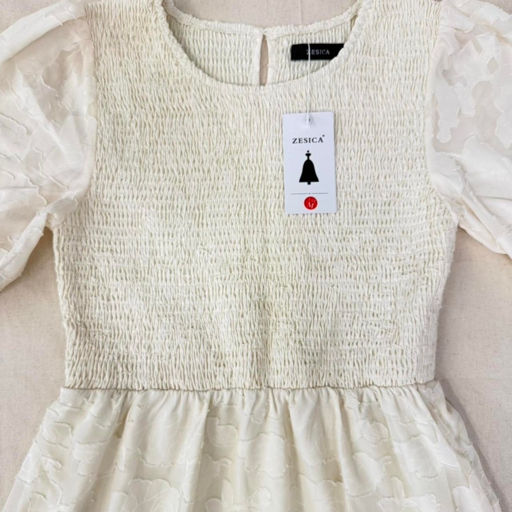 Zesica women's ivory midi dress - Picture 4 of 5